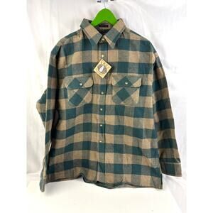 VTG 1857 Manhattan Men's L Plaid Button Up Shirt Single Needle Tailoring VTG New